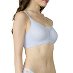 Wacoal smooth underwear set, wireless bra, Smart Size, padded foam, model WB3Y32, purple (VI)