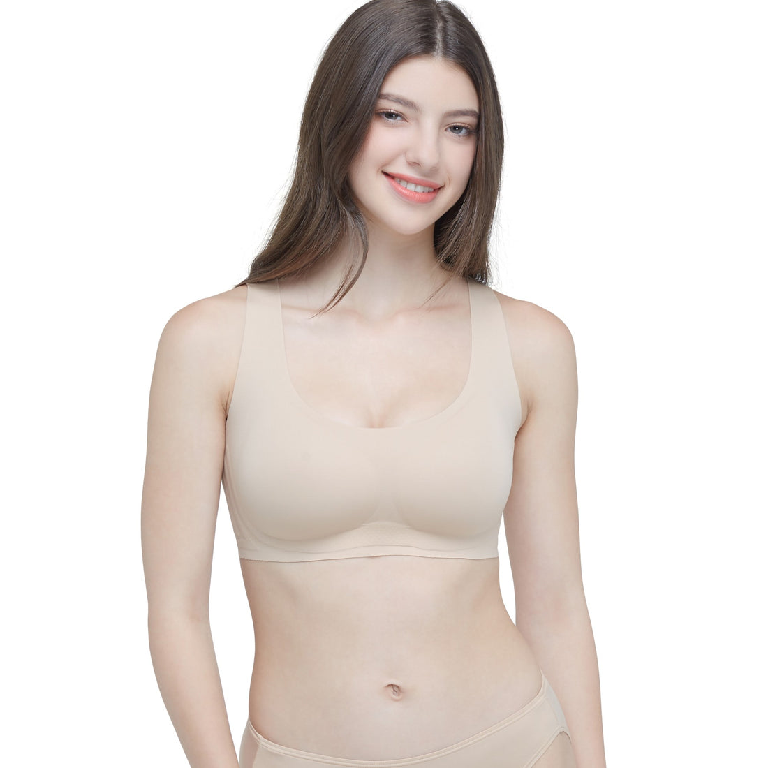 Wacoal Smart Size Go Girls Jelly Bra U-Crop, Wacoal wireless bra, jelly bra, set of 2, model WB3Y33/WB3233, beige (BE)