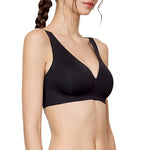 Wacoal smooth underwear set, wireless bra, Smart Size, thin foam, 2-piece set, model WB3Y34/WB3234, black-black (BL)