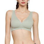 Wacoal smooth underwear set, wireless bra, Smart Size, thin foam, set of 3 pieces, model WB3Y34/WB3334, mixed colors, beige-black-green (BG)
