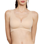 Wacoal smooth underwear set, wireless bra, Smart Size, thin foam, set of 3 pieces, model WB3Y34/WB3334, beige (BE)