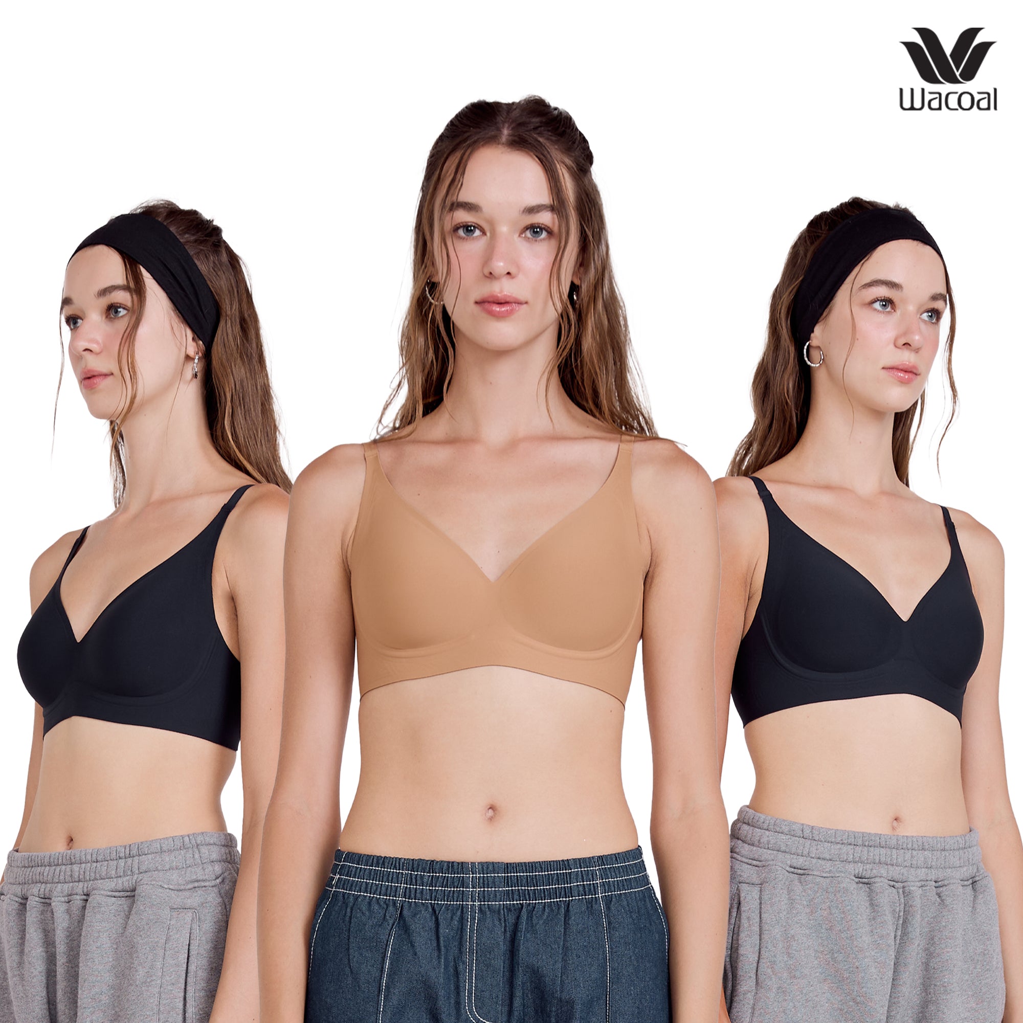 Wacoal Go Girls Smart Size Jelly Bra บราไร้โครงวาโก้  แพ็ค 3 ชิ้น รุ่น WB3Y35/WB3335 (คละสี)