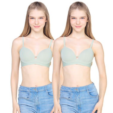 Wacoal Go Girls Smart Size Sexy Look Wacoal wireless bra, pack of 2 pieces, model WB3Y37/WB3237, green (GR)
