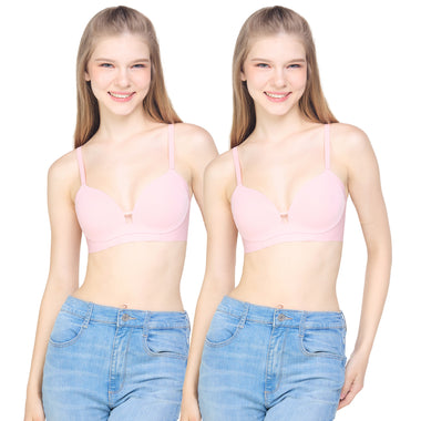 Wacoal Go Girls Smart Size Sexy Look Wacoal wireless bra, pack of 2, model WB3Y37/WB3237 Orange pink(OR)