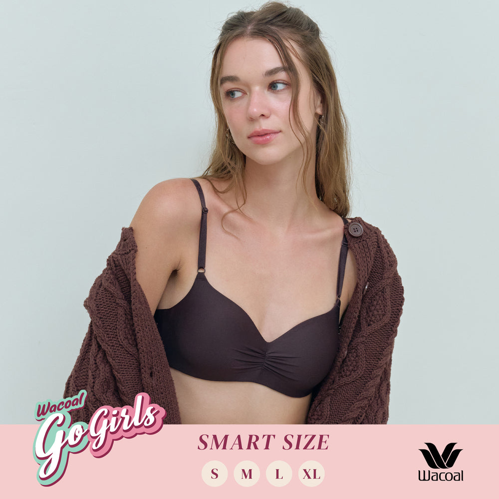 Wacoal Smart Size Easy Matching Bra บราไร้โครงวาโก้ รุ่น WB3Y41  สีน้ำตาลไหม้ (BT)