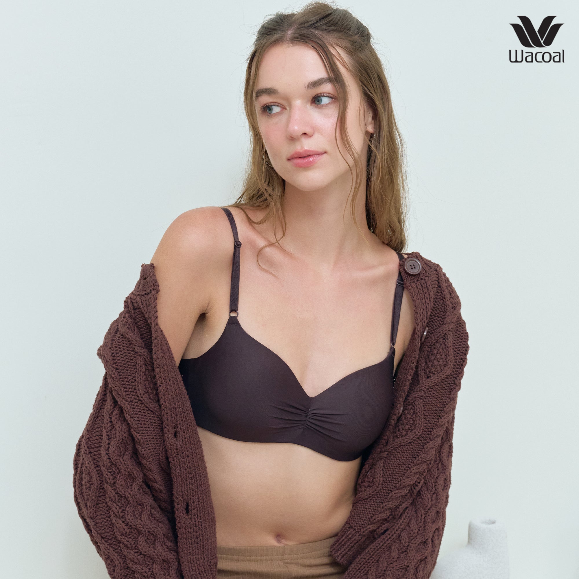 Wacoal Go Girls Smart Size Easy Matching Bra บราไร้โครงวาโก้ รุ่น WB3Y41  สีน้ำตาลไหม้ (BT)