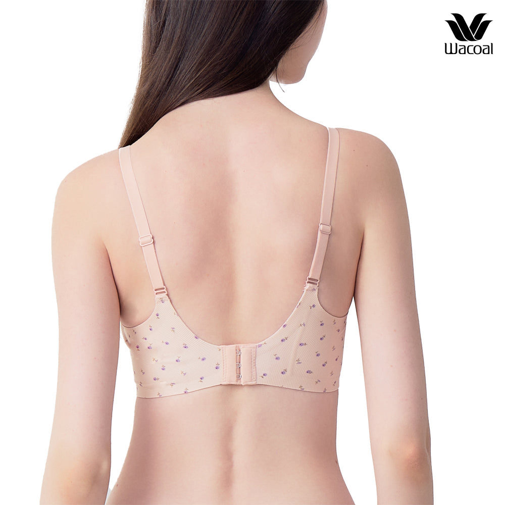 Wacoal Gogirls Smart Size บราไร้โครง ฟองน้ำบาง พิมพ์ลายดอกไม้ รุ่น WB3Y43  สีเบจ (BE)