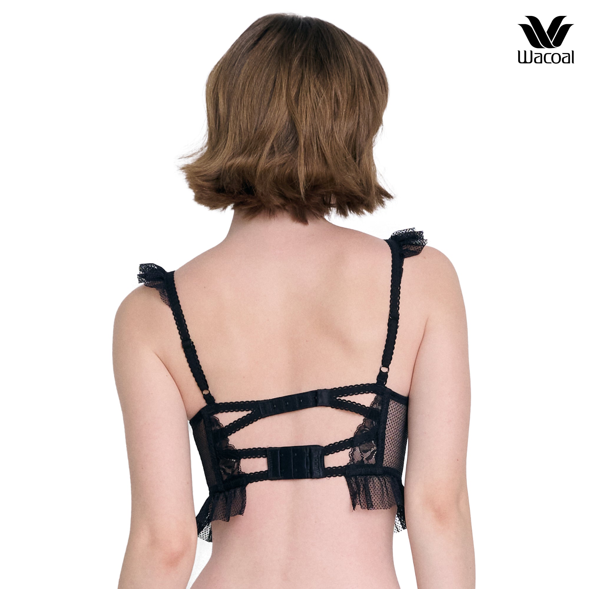 WacoalxPhannapast บราลูกไม้ซีทรู มีโครง รุ่น WB5201 สีดำ (BL)