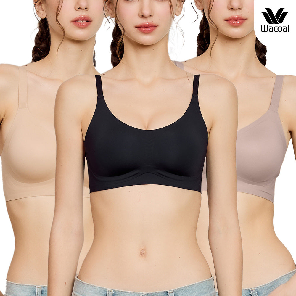 Wacoal Smart Size บราไร้โครง เสริมฟองน้ำ 15 มิล เซท 3 ชิ้น รุ่น WB5301/WB5Y01 คละสี (BR)