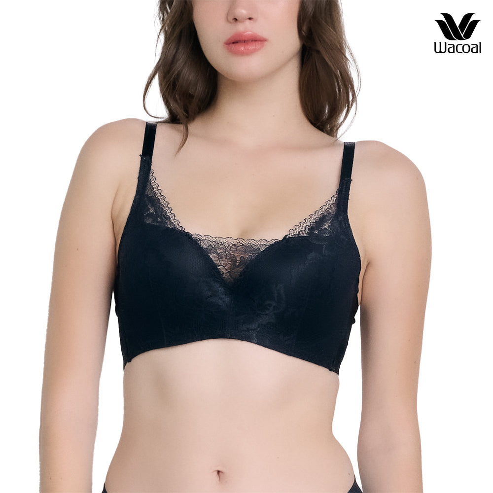 Wacoal บรามีโครง เสริมฟองน้ำบาง 8  มิล รุ่น WB5P26 สีดำ (BL)