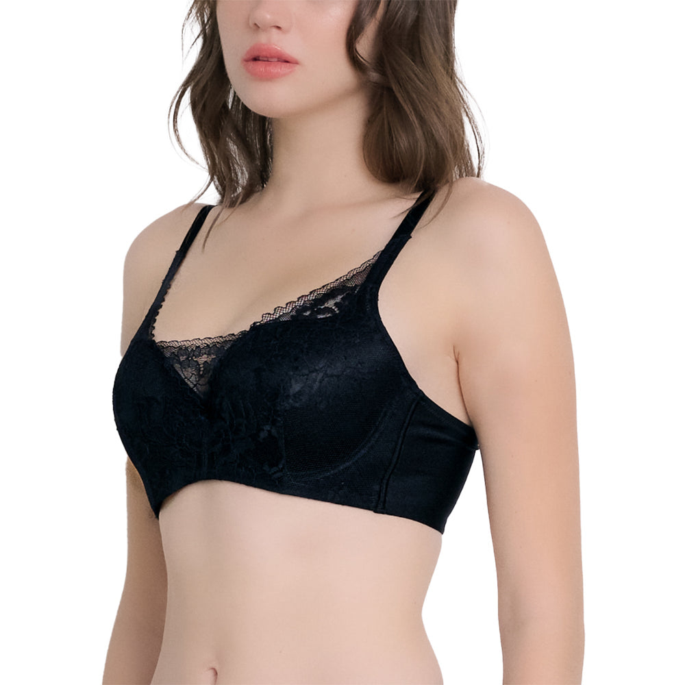 Wacoal บรามีโครง เสริมฟองน้ำบาง 8  มิล รุ่น WB5P26 สีดำ (BL)