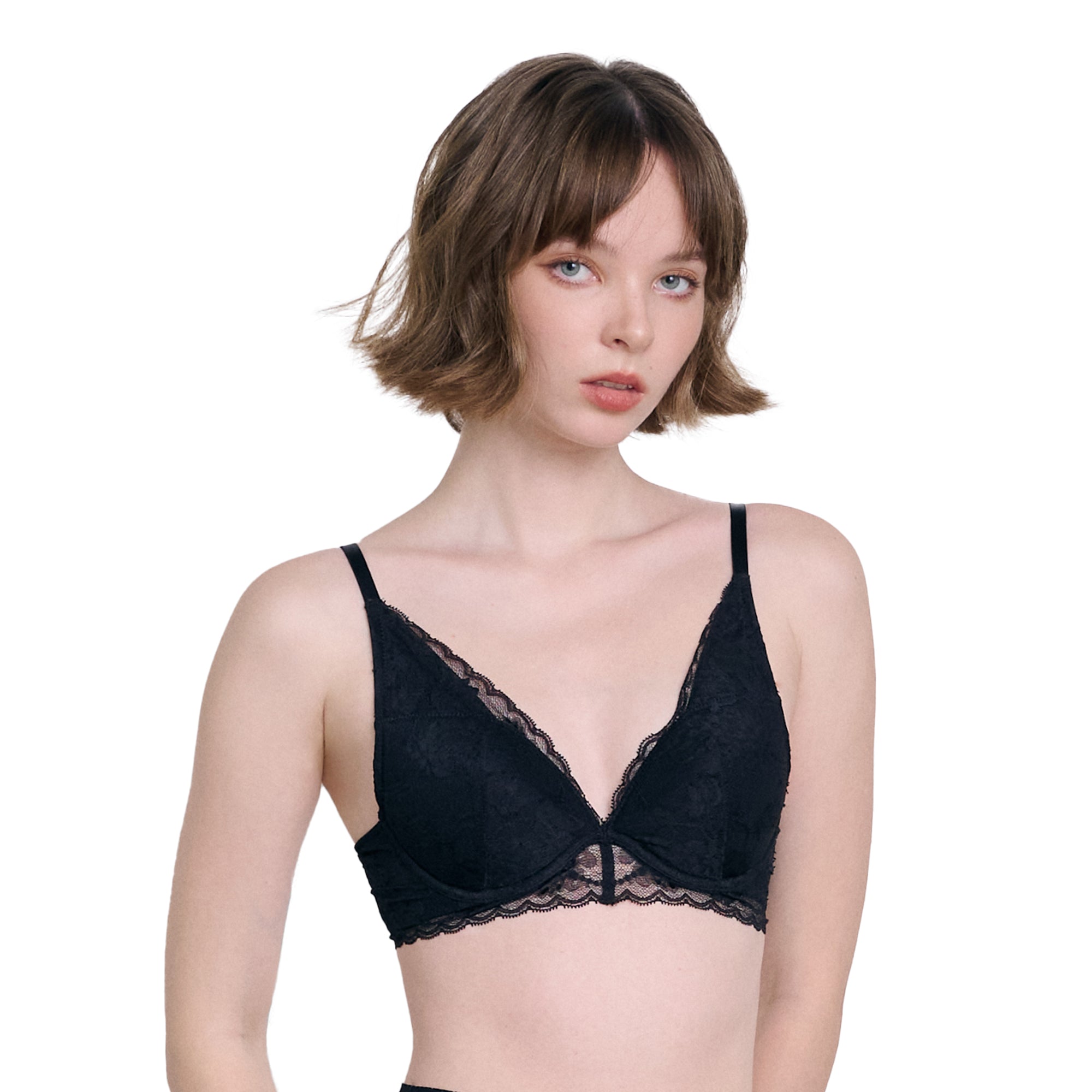 WacoalxPhannapast บราลูกไม้ มีโครง รุ่น WB5P34 สีดำ (BL)