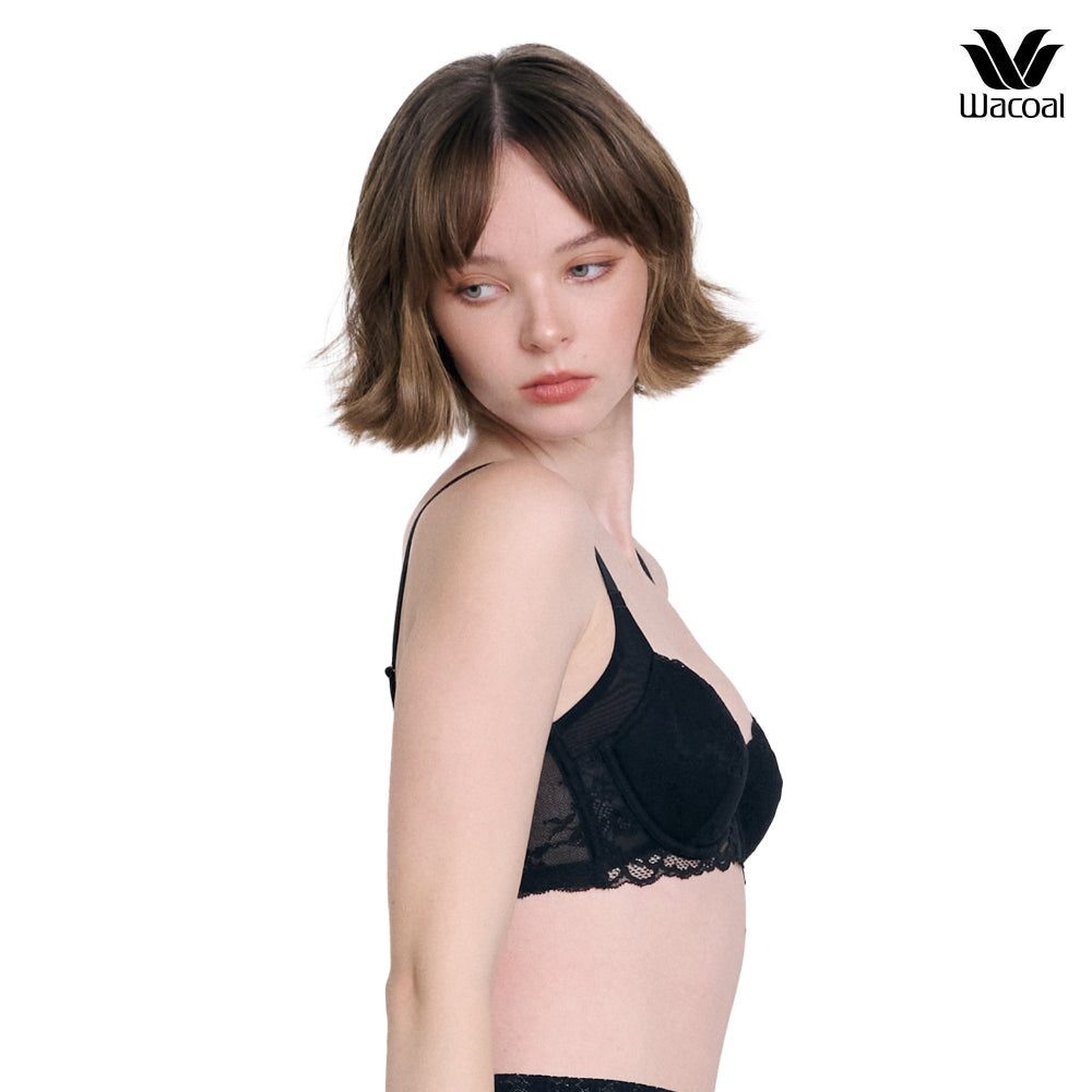 WacoalxPhannapast บราลูกไม้ มีโครง รุ่น WB5P39 สีดำ (BL)