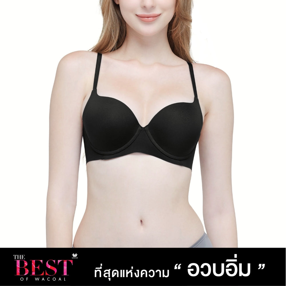 Wacoal บราดันทรงมีโครง เสริมฟองน้ำหนา รุ่น WB5P79 สีดำ (BL)