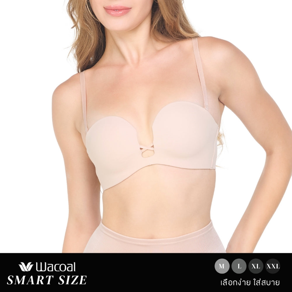 Wacoal Smart Size บราเกาะอก เกาะอยู่ไม่เลื่อนหลุด ที่สุดของความเกาะอยู่ The Best of Wacoal รุ่น WB5P88 สีเบจ (BE)