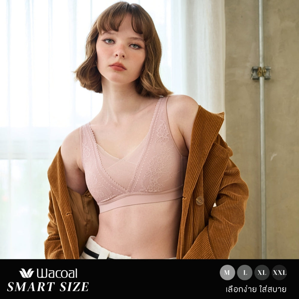 Wacoal Smart Size บราไร้โครง สอดPAD 8 มิล รุ่น WB5X79 สีชมพู (CP)