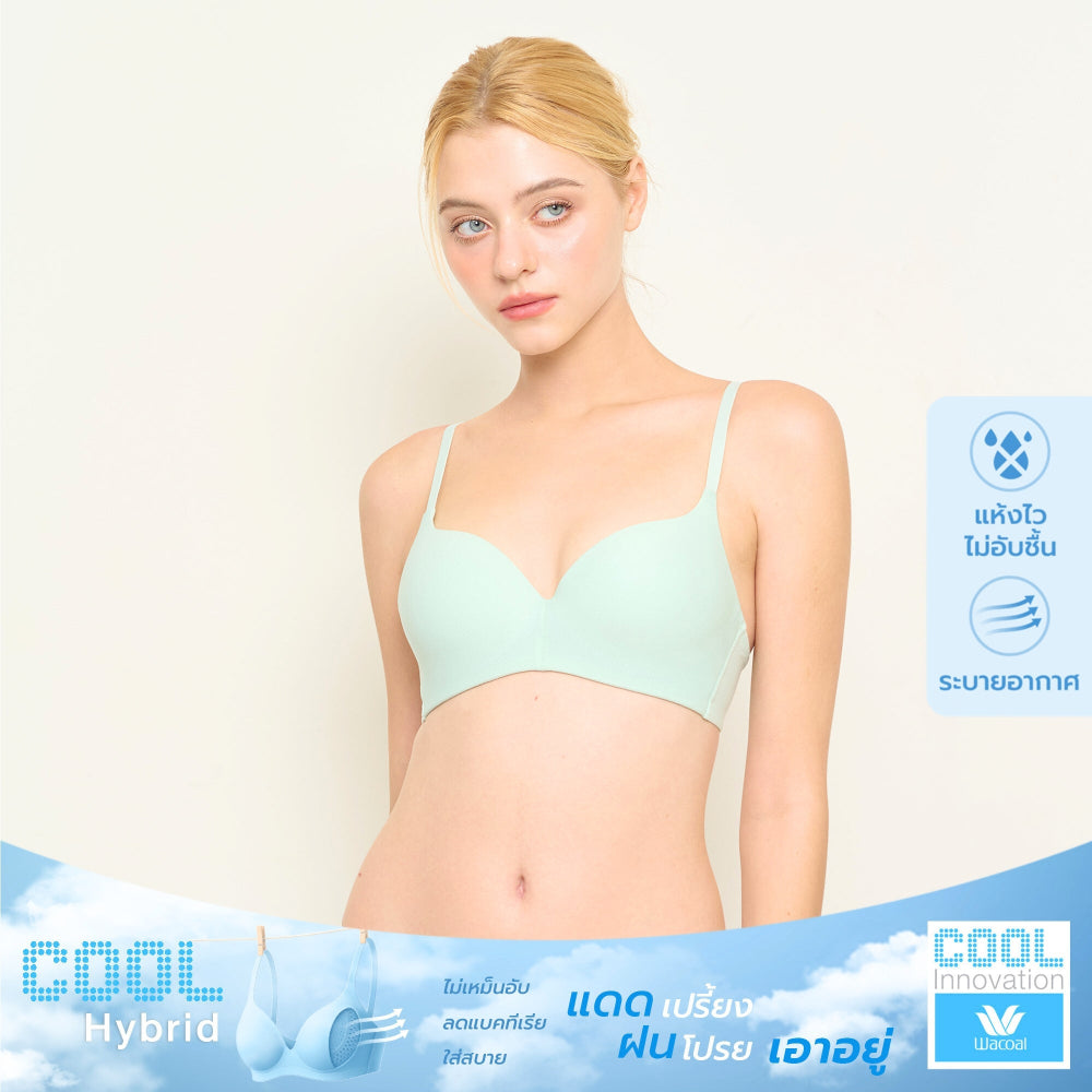 Wacoal Cool Innovation บราไร้โครง ฟองน้ำบาง 10 มิล รุ่น WB5X90 สีเขียวอ่อน (LM)