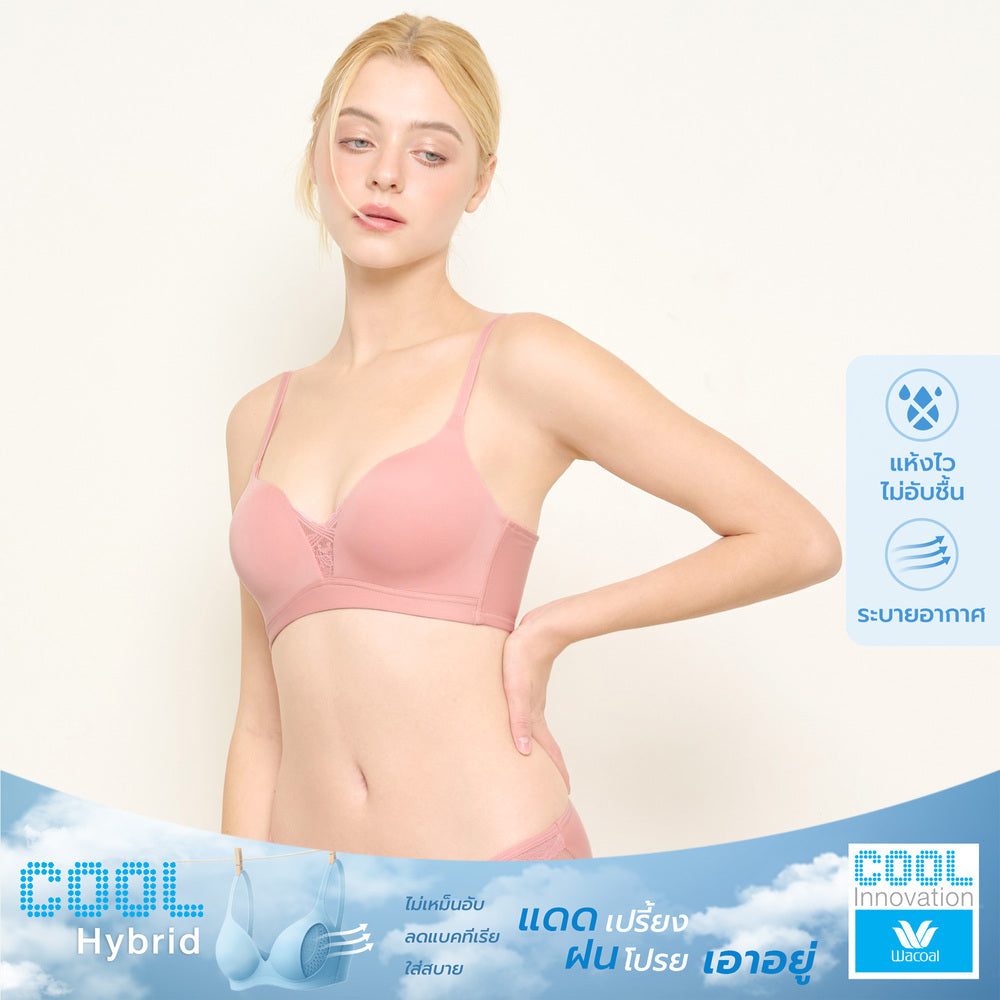 Wacoal Cool Innovation บราไร้โครง ฟองน้ำบาง 10 มิล รุ่น WB5X91 สีเนื้ออมส้ม (TO)