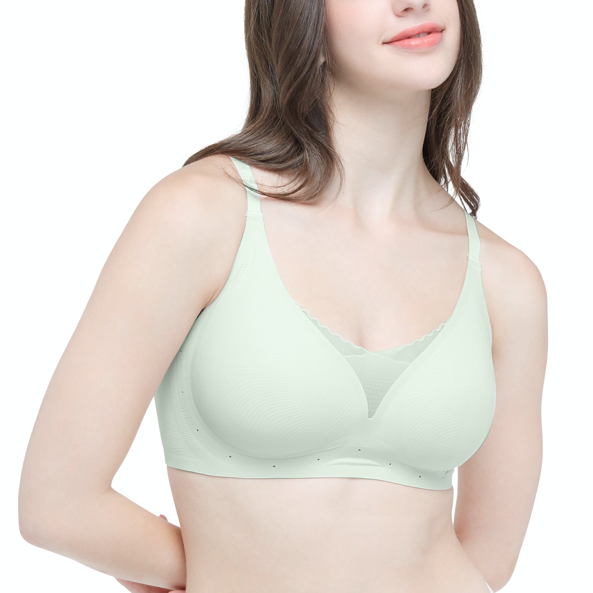 Wacoal Smart Size บราไร้โครง ฟองน้ำบาง 10 มิล รุ่น WB5Y03 สีเขียว (LM)