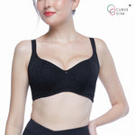 Wacoal Curve Diva บราเก็บกระชับ สาวคัพใหญ่ รุ่น WB7397/WQ1332 สีดำ (BL)