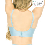 Wacoal smooth underwear set, underwire bra, firming, for large cup sizes, model WB7914, light blue (PE)