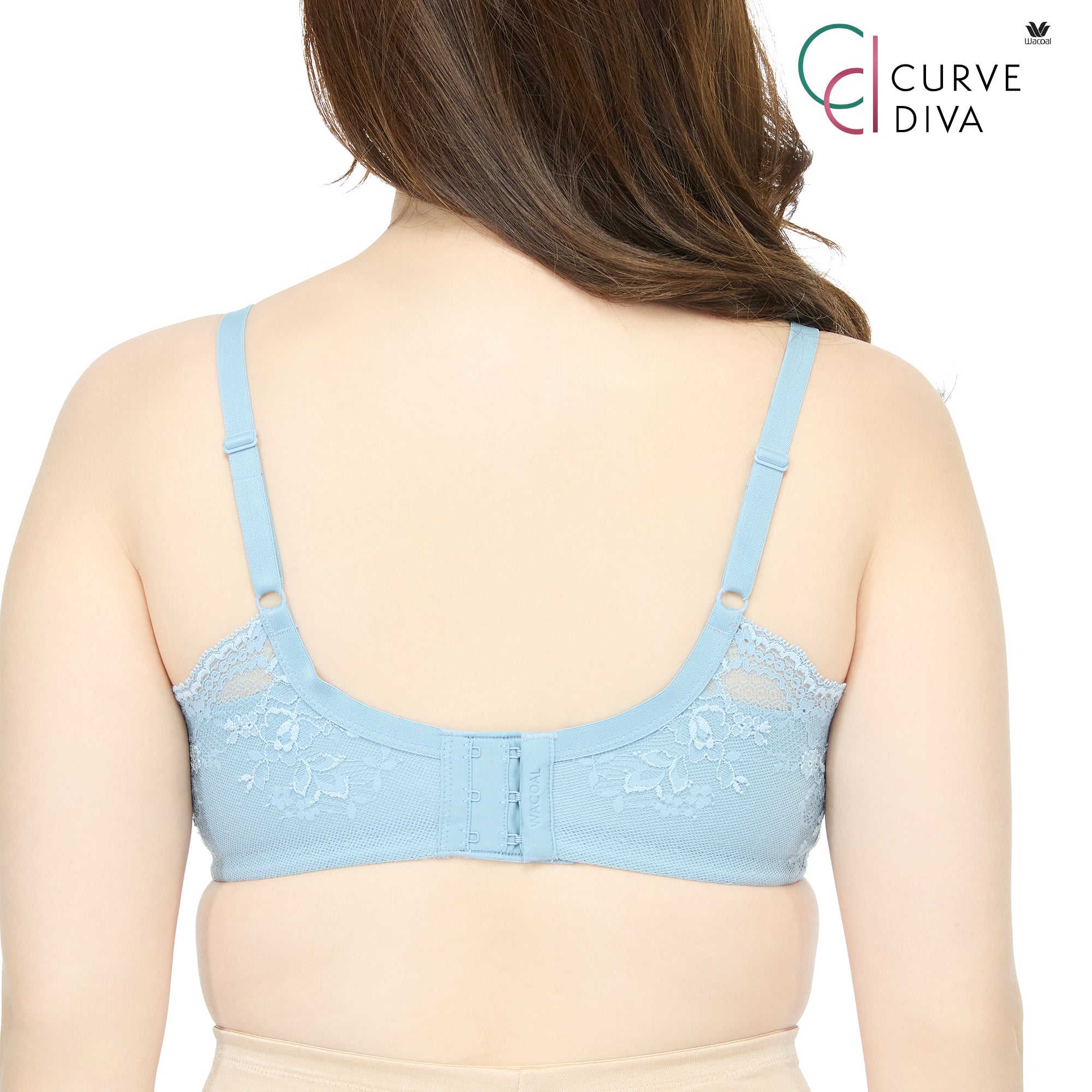 Wacoal Curve Diva บราเก็บกระชับ สาวคัพใหญ่ รุ่น WB7951 สีฟ้าอ่อน (PE)