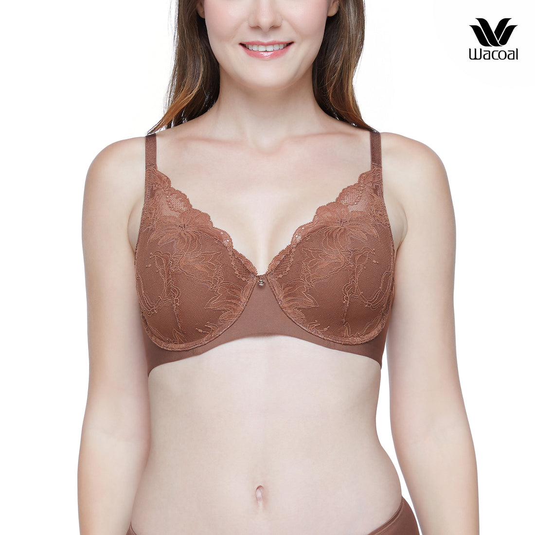 Wacoal Curve Diva, compression bra, large cup girls (bra and panties), model WB7985+MU7985, brown (BR)