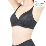 Wacoal Curve Diva บรามีโครงเก็บกระชับ สาวคัพใหญ่ รุ่น WB7988 สีดำ (BL)