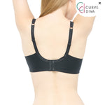 Wacoal Curve Diva บรามีโครงเก็บกระชับอกสวย สาวคัพใหญ่ รุ่น WB7989 สีดำ (BL)