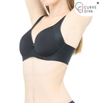 Wacoal Curve Diva บรามีโครงเก็บกระชับอกสวย สาวคัพใหญ่ รุ่น WB7989 สีดำ (BL)
