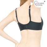Wacoal Curve Diva บรามีโครงเก็บกระชับอกสวย สาวคัพใหญ่ รุ่น WB7989 สีดำ (BL)