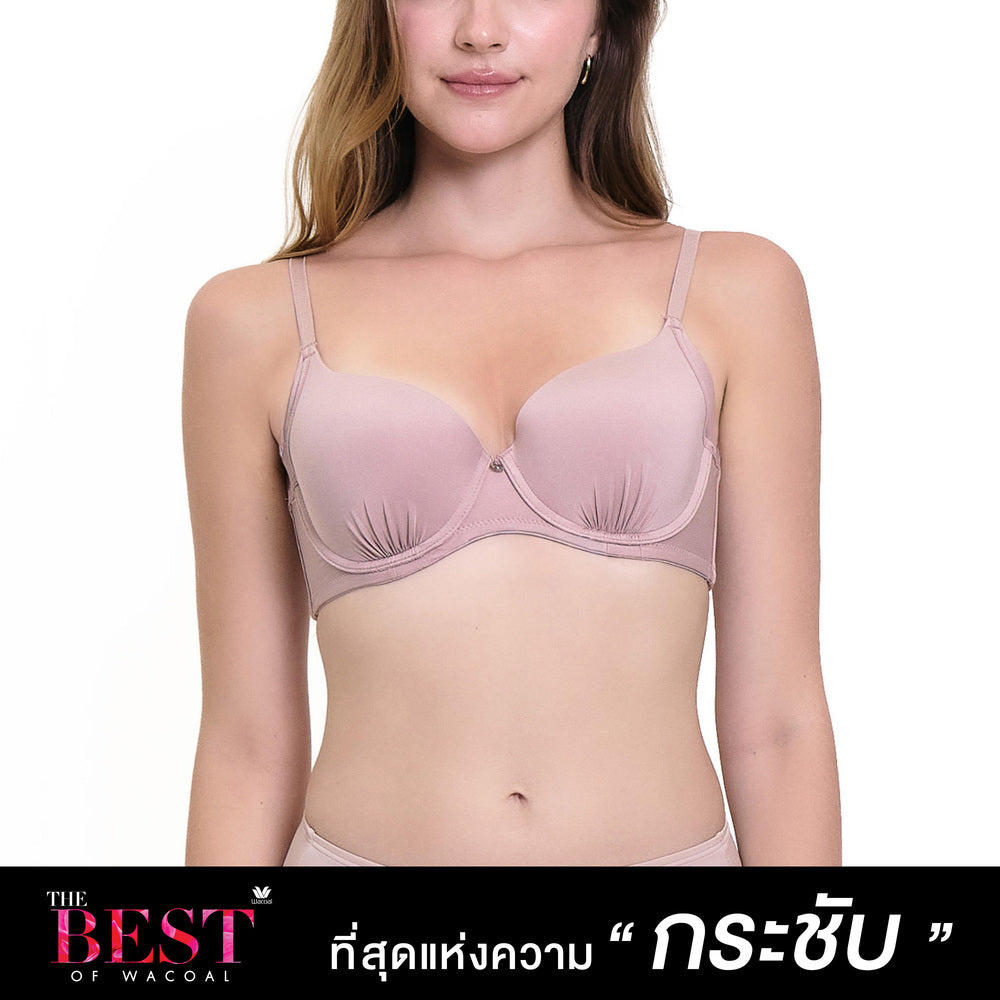 Wacoal Curve Diva บรามีโครงเก็บกระชับ สาวคัพใหญ่ รุ่น WB7990/WQ1865 สีเบจ (BE)