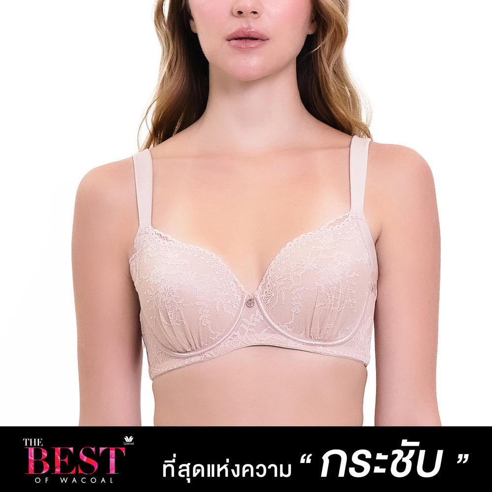 Wacoal Curve Diva บรามีโครงเก็บกระชับ สาวคัพใหญ่ รุ่น WB7995/WQ1866 สีเบจ (BE)