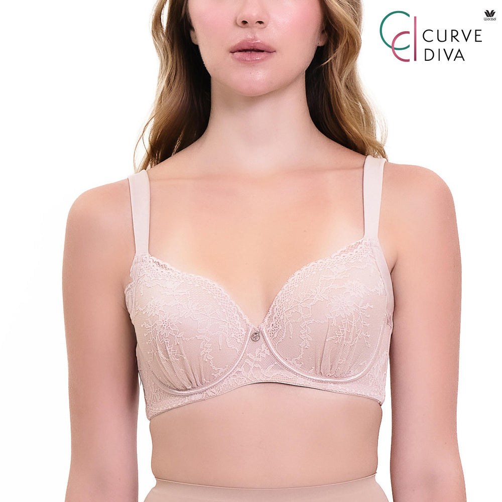 Wacoal Curve Diva บรามีโครงเก็บกระชับ สาวคัพใหญ่ รุ่น WB7995/WQ1866 สีเบจ (BE)