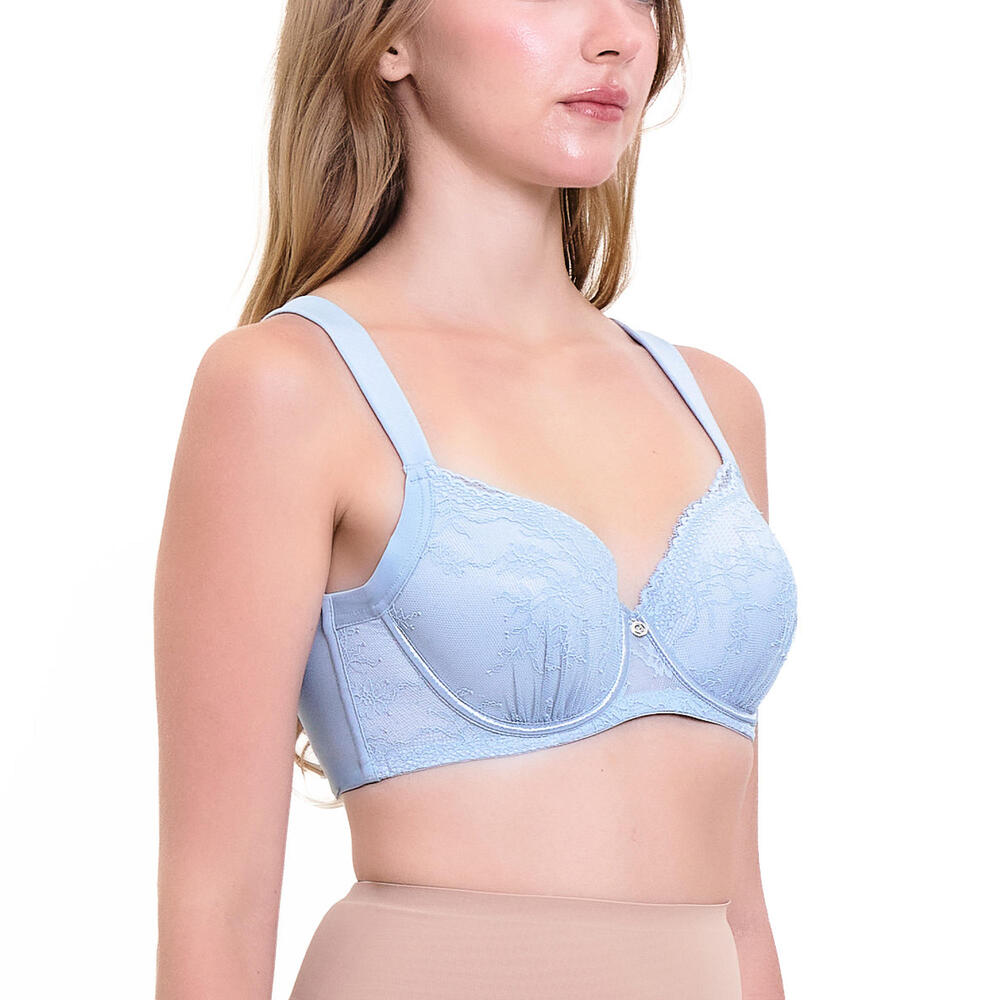 Wacoal Curve Diva บรามีโครงเก็บกระชับ สาวคัพใหญ่ รุ่น WB7995/WQ1866 สีฟ้า (PE)