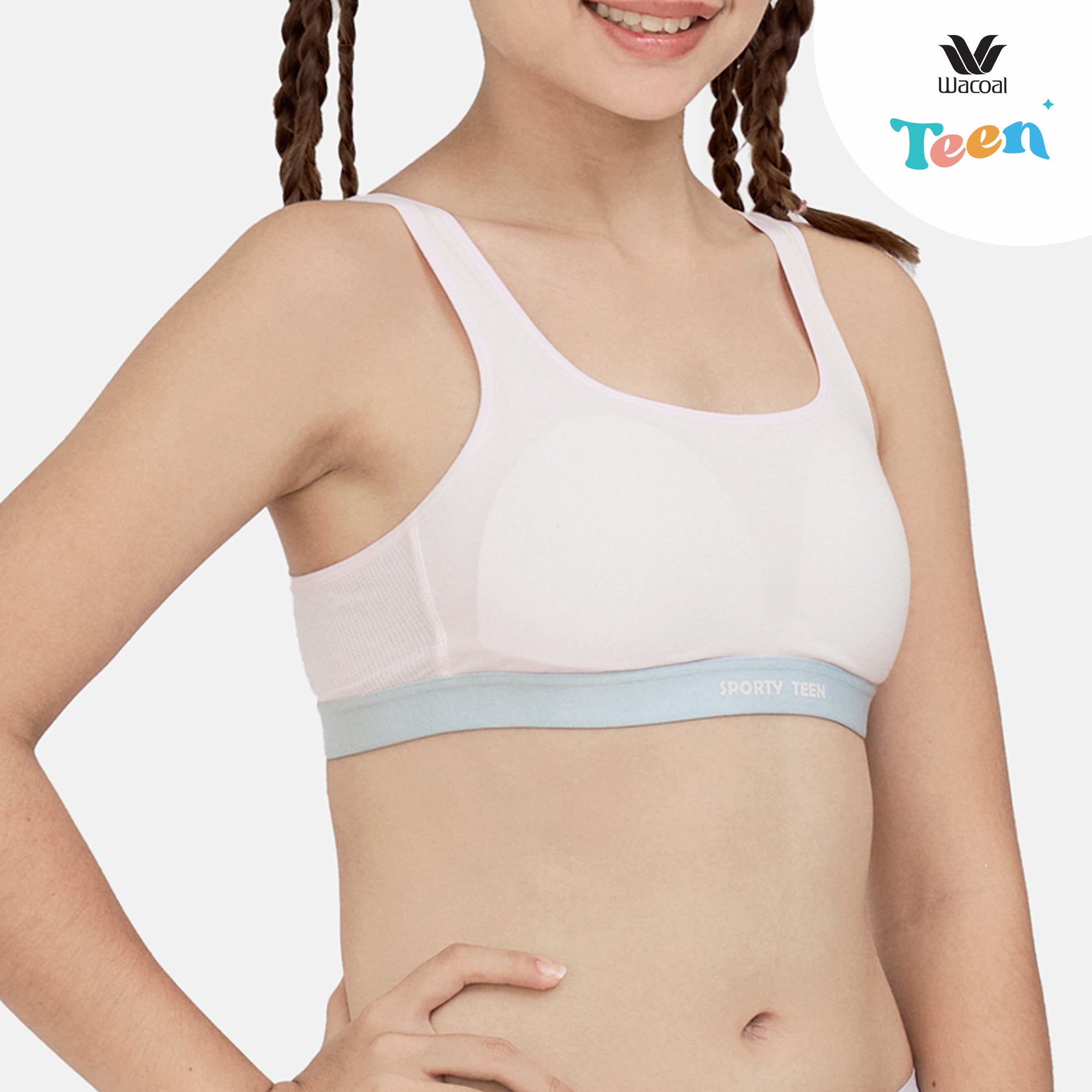 Wacoal Teen ชุดชั้นในสำหรับวัยใส บราไร้โครง รุ่น WBT112 สีชมพูอ่อน (LP)