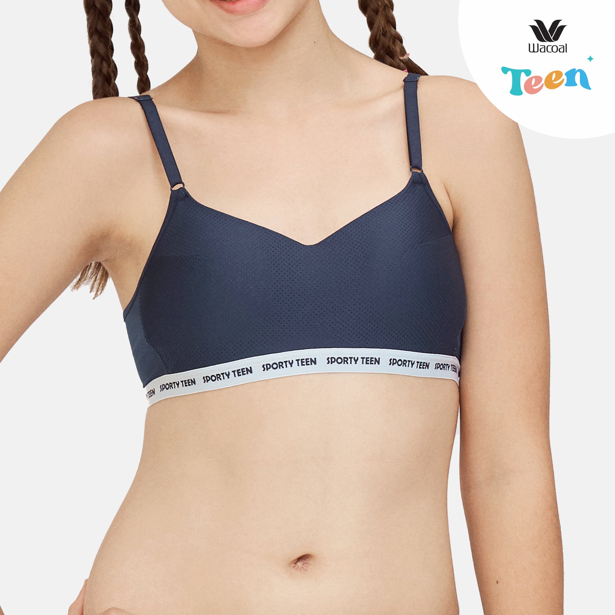 Wacoal Teen ชุดชั้นในสำหรับวัยใส บราไร้โครง รูปแบบสปอร์ต รุ่น WBT311  สีน้ำเงิน (NB)