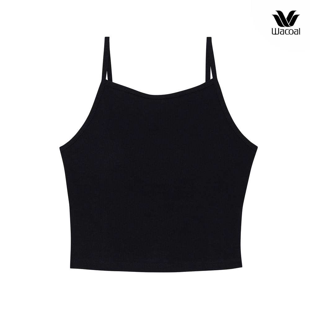 Wacoal Lingerie เสื้อสายเดี่ยวเสริมบรา ผ้าร่อง (Rib) รุ่น WH4A04 สีดำ (BL)