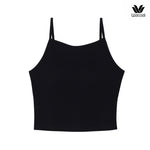 Wacoal Lingerie เสื้อสายเดี่ยวเสริมบรา ผ้าร่อง (Rib) รุ่น WH4A04 สีดำ (BL)