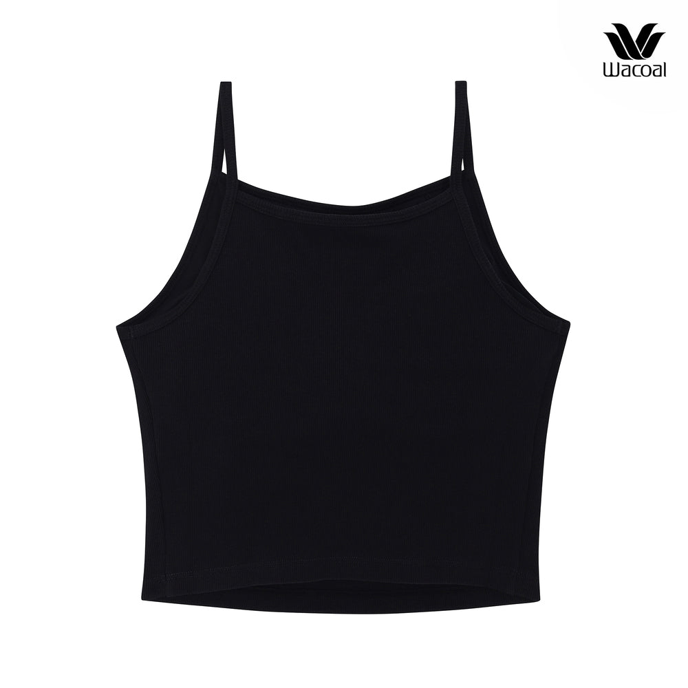 Wacoal Lingerie เสื้อสายเดี่ยวเสริมบรา ผ้าร่อง (Rib) รุ่น WH4A04 สีดำ (BL)
