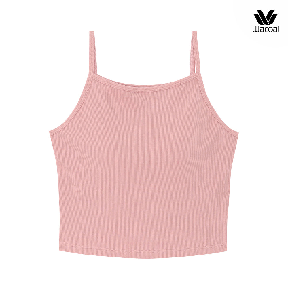 Wacoal Lingerie เสื้อสายเดี่ยวเสริมบรา ผ้าร่อง (Rib) รุ่น WH4A04 สีชมพู (CP)
