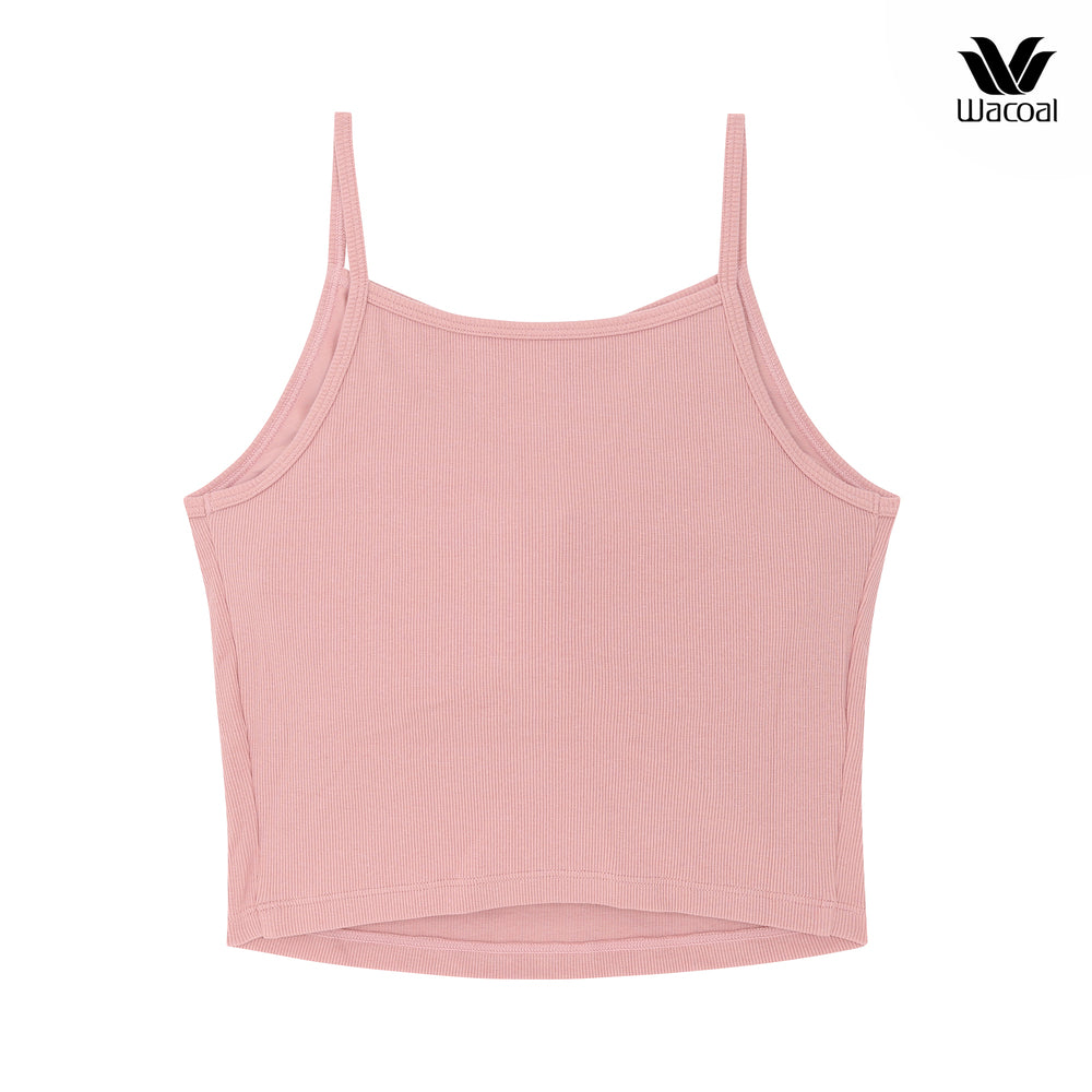 Wacoal Lingerie เสื้อสายเดี่ยวเสริมบรา ผ้าร่อง (Rib) รุ่น WH4A04 สีชมพู (CP)