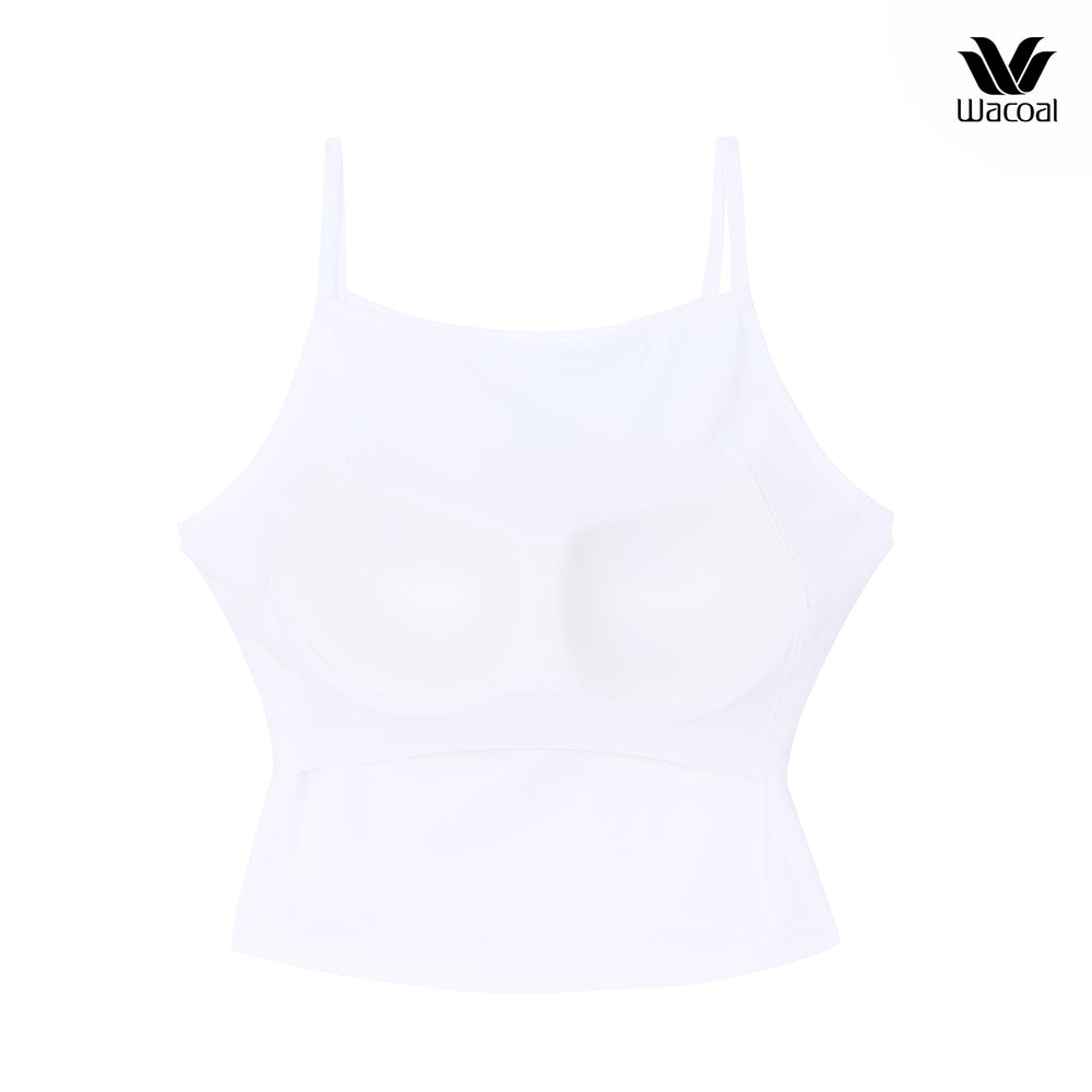 Wacoal Lingerie เสื้อสายเดี่ยวเสริมบรา ผ้าร่อง (Rib) รุ่น WH4A04 สีขาว (WH)
