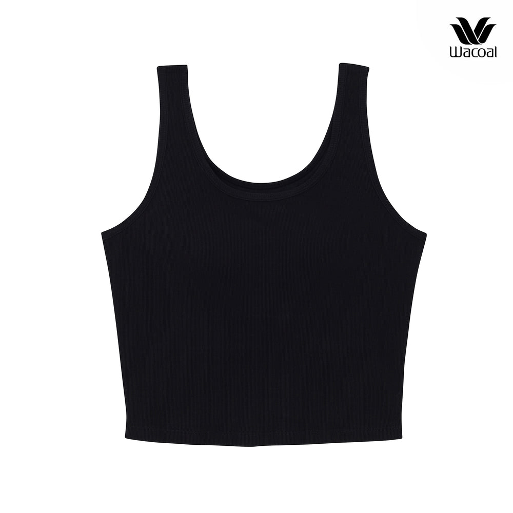 Wacoal Lingerie เสื้อกล้ามเสริมบรา ผ้าร่อง (Rib) รุ่น WH4A05 สีดำ (BL)