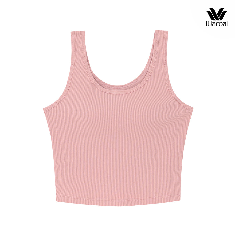Wacoal Lingerie เสื้อกล้ามเสริมบรา ผ้าร่อง (Rib) รุ่น WH4A05 สีชมพู (CP)