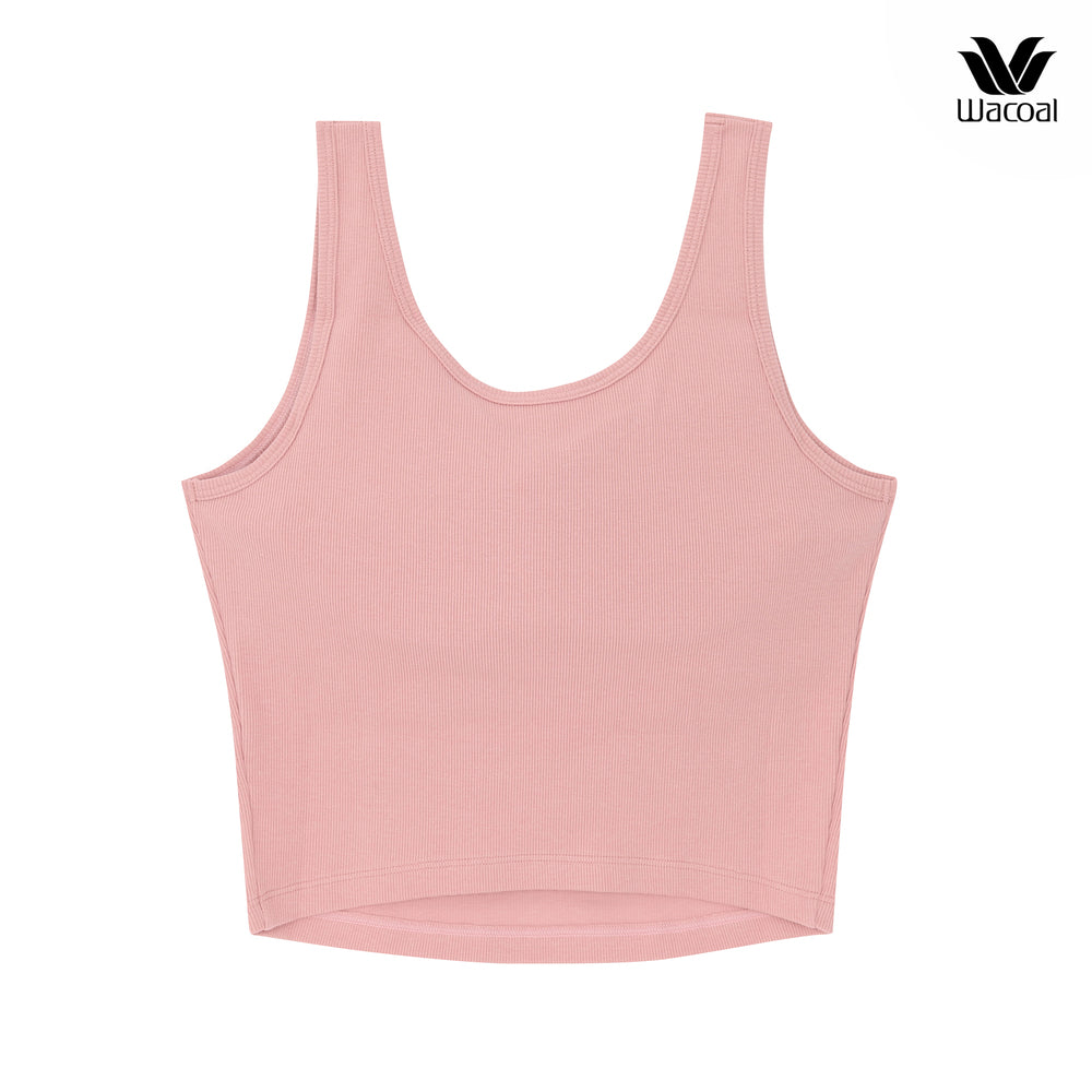 Wacoal Lingerie เสื้อกล้ามเสริมบรา ผ้าร่อง (Rib) รุ่น WH4A05 สีชมพู (CP)