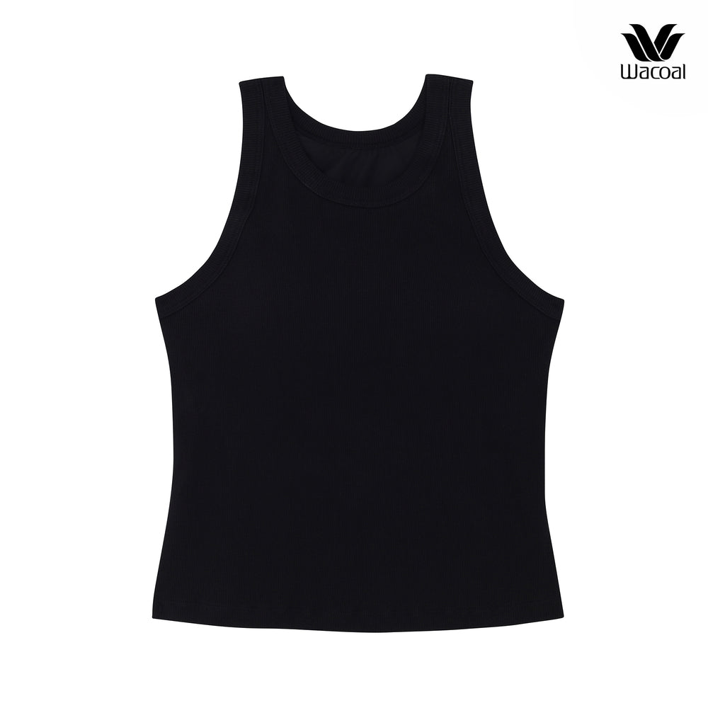 Wacoal Lingerie เสื้อแขนกุดเสริมบรา ผ้าร่อง (Rib) รุ่น WH4A06 สีดำ (BL)