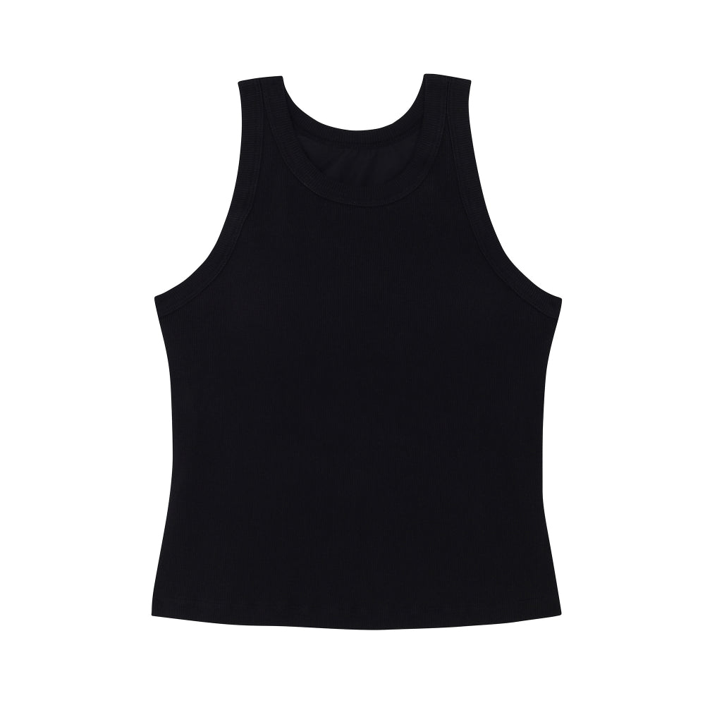 Wacoal Lingerie เสื้อแขนกุดเสริมบรา ผ้าร่อง (Rib) รุ่น WH4A06 สีดำ (BL)