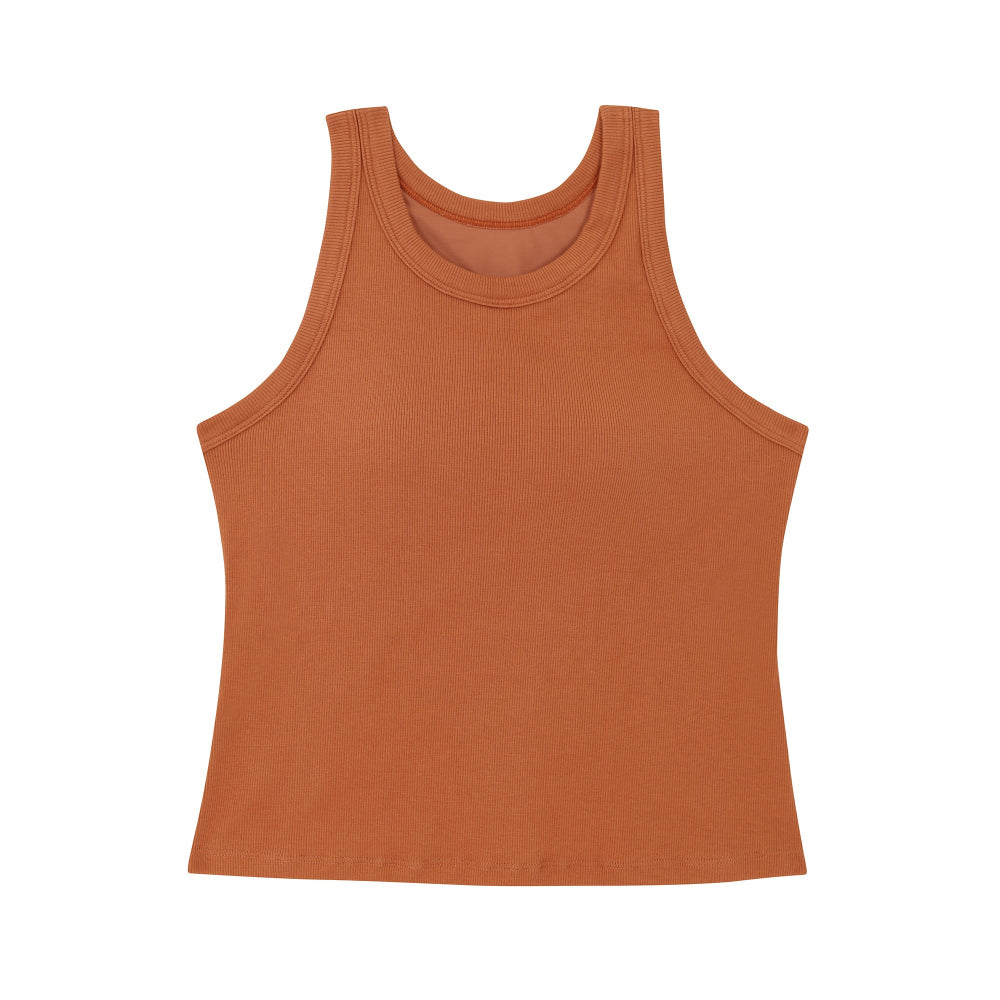 Wacoal Lingerie เสื้อแขนกุดเสริมบรา ผ้าร่อง (Rib) รุ่น WH4A06 สีน้ำตาล (BR)