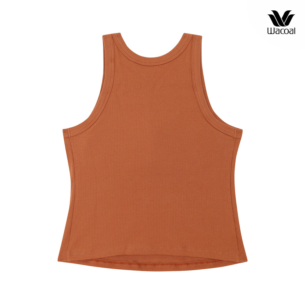 Wacoal Lingerie เสื้อแขนกุดเสริมบรา ผ้าร่อง (Rib) รุ่น WH4A06 สีน้ำตาล (BR)